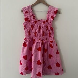 English Factory Pink Dress with Red Hearts